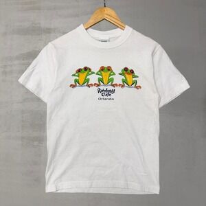 Vintage Rainforest Cafe Orlando Frog Graphic Shirt White Small 90s